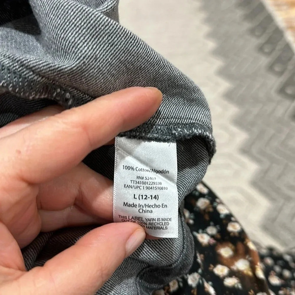 Time and Tru Women's Button Front Denim Mini Dress with Long Sleeves,A3 - Picture 9 of 13